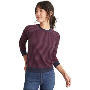 Marine Layer Navy and Red Striped Raglan pullover